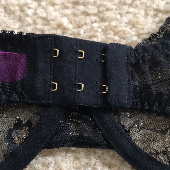 New! L’Agent Provocateur Gold & Black Floral Laced Mesh Bra. Size: 32DD NWT - Picture 9 of 10